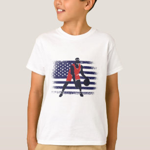 Basketball Fan Jersey USA Flag T-Shirt