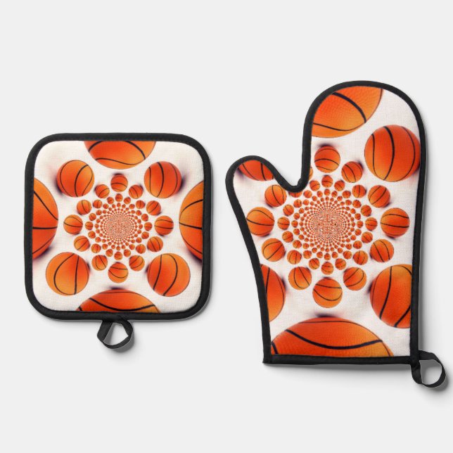Basketball Fan Kitchen Set - High-Contrast Orange  (Front)