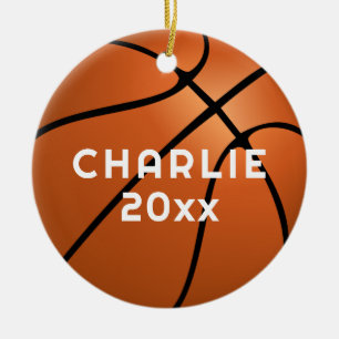 Basketball Fan Name Christmas Ceramic Tree Decoration