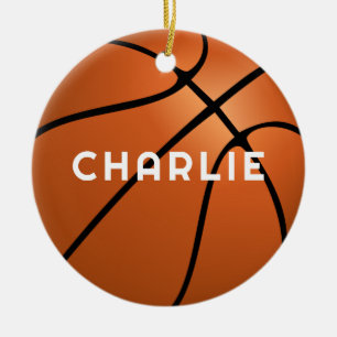Basketball Fan Name Christmas Ceramic Tree Decoration
