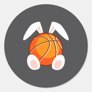 Basketball Fans Easter Bunny Happy Easter Basketba Classic Round Sticker