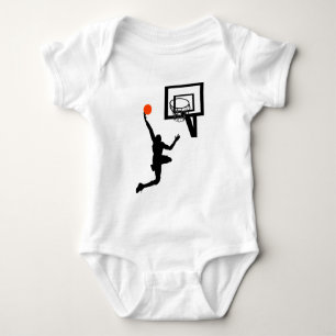 Basketball Figure Doing a Layup Baby Bodysuit
