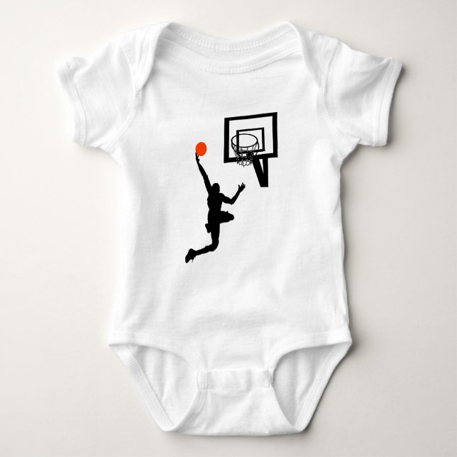 Basketball Figure Doing a Layup Baby Bodysuit (Front)