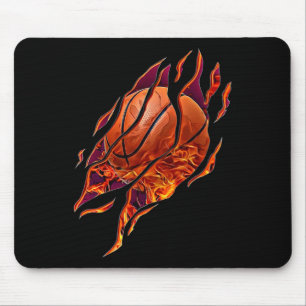 Basketball Fire and Scratches Bball Player Sport B Mouse Mat