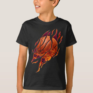 Basketball Fire and Scratches Bball Player Sport B T-Shirt