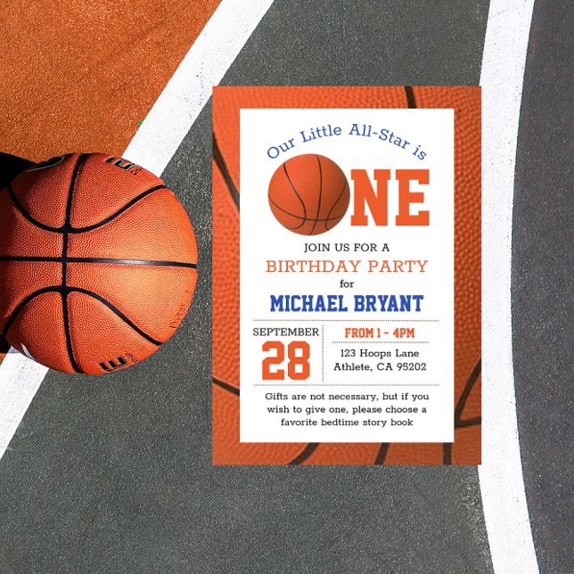 Basketball First Birthday Invitation (Creator Uploaded)