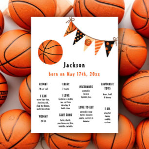 Basketball First Birthday Milestone Birthday Poster