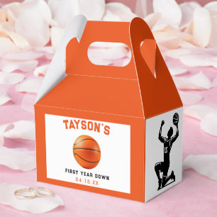 Basketball First Year Down 1st Birthday Favour Box