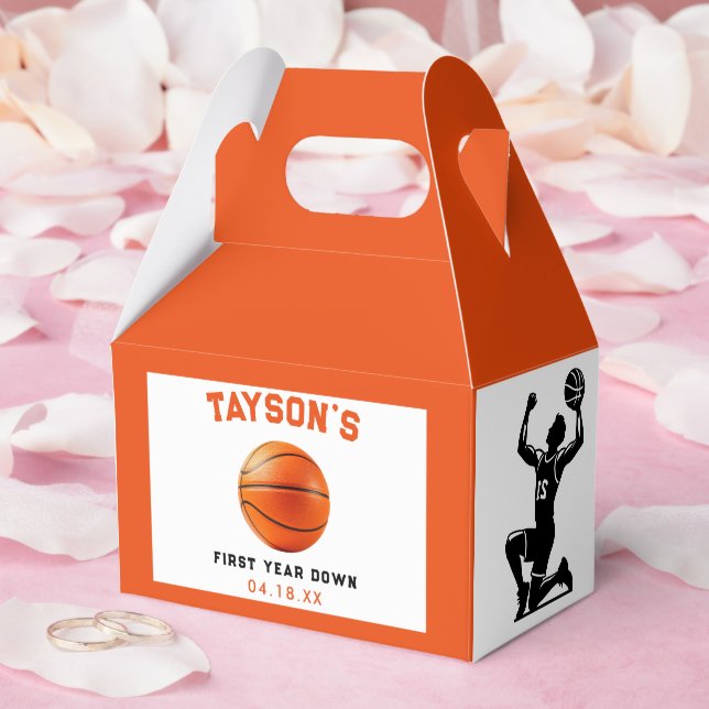 Basketball First Year Down 1st Birthday Favour Box (Wedding)