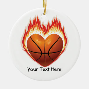 Basketball Flame Ornament (personalised)