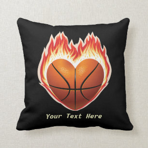 Basketball Flame Throw Pillow