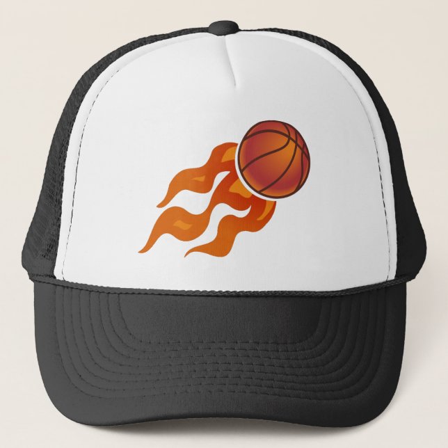 Basketball flames trucker hat (Front)