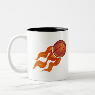 Basketball flames Two-Tone coffee mug