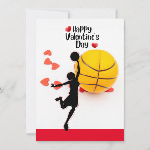 Basketball for Valentine's Day  with love    Holiday Card