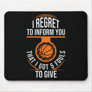 Basketball Fouls Quote Funny Basketball 5 Foul Cha Mouse Mat