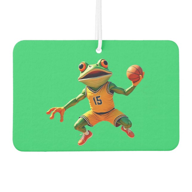 Basketball Frog green car air freshener (Front)