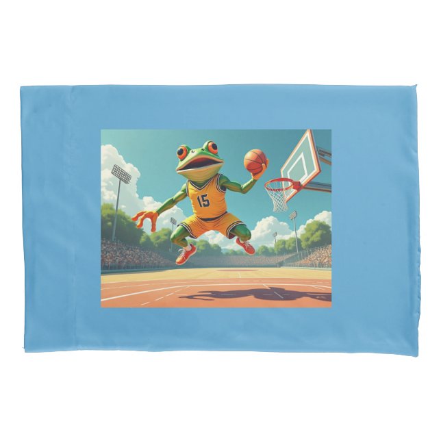 Basketball Frog standard pillowcase 2 sided (Front)
