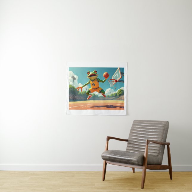Basketball Frog tapestry (In Situ (Horizontal))