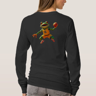 Basketball Frog women black long sleeve shirt back
