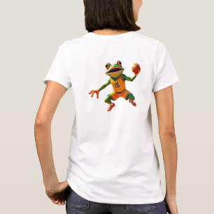 Basketball Frog women white T-shirt back