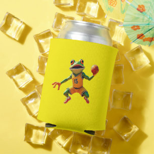 Basketball Frog yellow can cooler