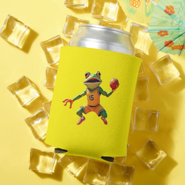 Basketball Frog yellow can cooler (In Situ Summer)