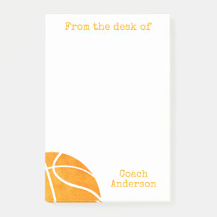 Basketball From The Desk of Coach Personalised Post-it Notes