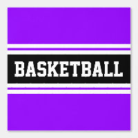 BASKETBALL Fun Bright Purple Black White Stripes 