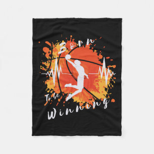 Basketball Funny Born To Be Winning Sports Design Fleece Blanket