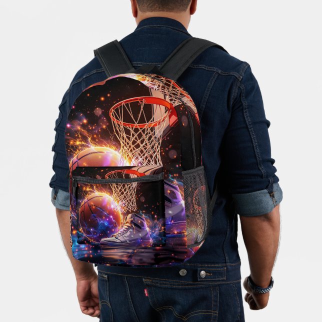 Basketball Galaxy Style Printed Backpack (Insitu (Model))