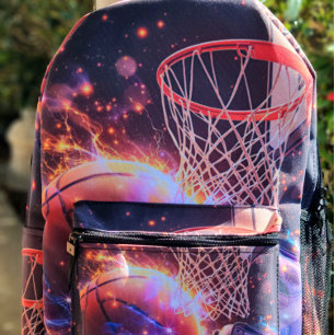Basketball Galaxy Style Printed Backpack