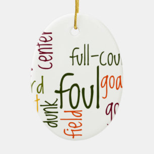 Basketball Game Beautiful amazing text quote Ceramic Tree Decoration