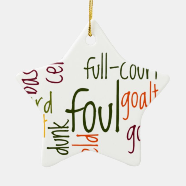 Basketball Game Beautiful amazing text quote  Ceramic Tree Decoration (Front)