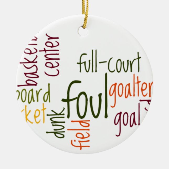 Basketball Game Beautiful amazing text quote  Ceramic Tree Decoration (Front)