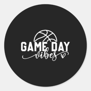 Basketball Game Day Vibes Basketball Mum Life Game Classic Round Sticker