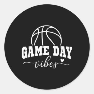 Basketball Game Day Vibes Basketball Mum Life Game Classic Round Sticker