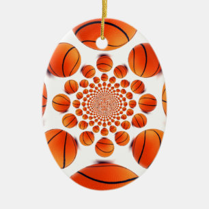 Basketball Game of Champions: Court Vision Kaleida Ceramic Tree Decoration