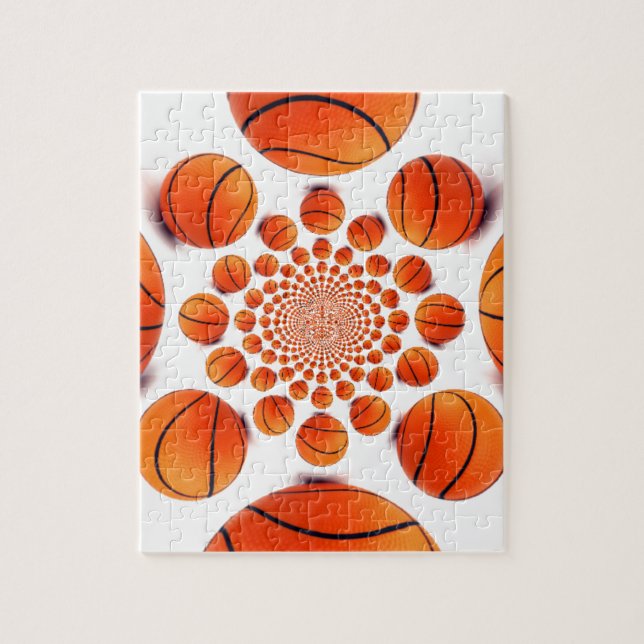 Basketball Game of Champions: Court Vision Kaleida Jigsaw Puzzle (Vertical)