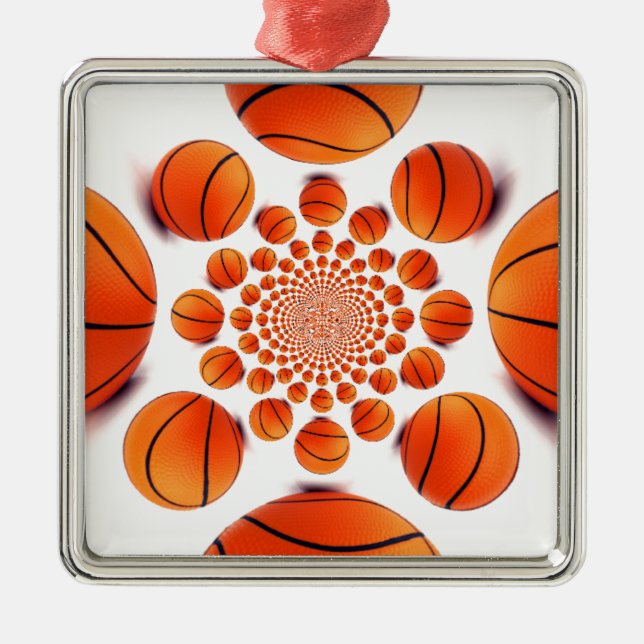 Basketball Game of Champions: Court Vision Kaleida Metal Tree Decoration (Front)