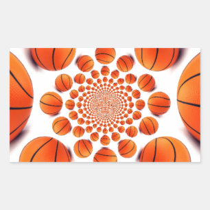 Basketball Game of Champions: Court Vision Kaleida Rectangular Sticker