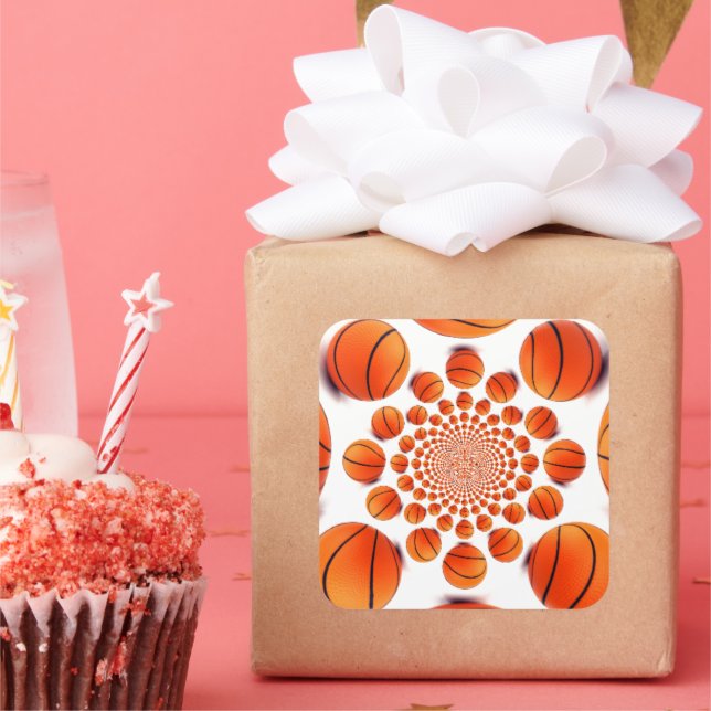 Basketball Game of Champions: Court Vision Kaleida Square Sticker (Party)