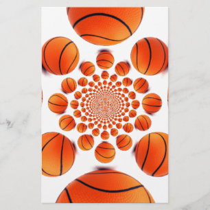 Basketball Game of Champions: Court Vision Kaleida Stationery