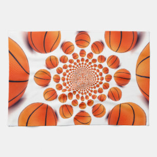 Basketball Game of Champions: Court Vision Kaleida Tea Towel