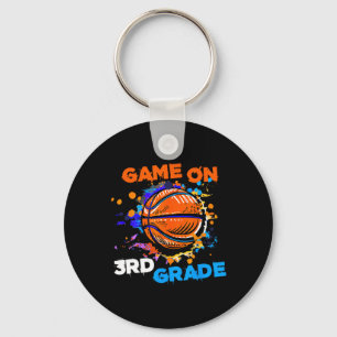 Basketball Game On 3rd Grade 1st Day Of School Tea Key Ring