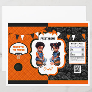 Basketball Gender Reveal Chip Bag Orange & Black