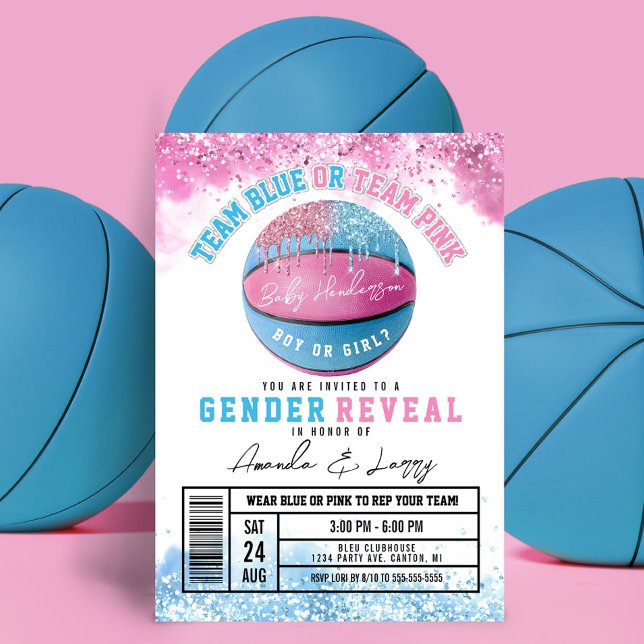 Basketball Gender Reveal Invitation (Creator Uploaded)