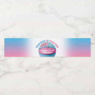 Basketball Gender Reveal Water Bottle Label