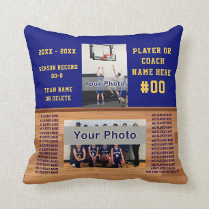Basketball Gift Ideas, Your PHOTOS, TEXT & COLORS Cushion