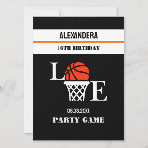 Basketball Girl Birthday, Player Party Game Card