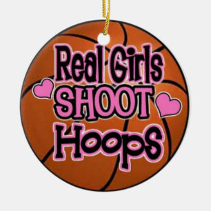 basketball girl ceramic tree decoration